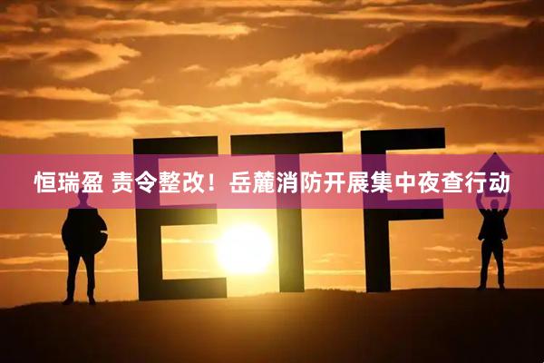 恒瑞盈 责令整改！岳麓消防开展集中夜查行动