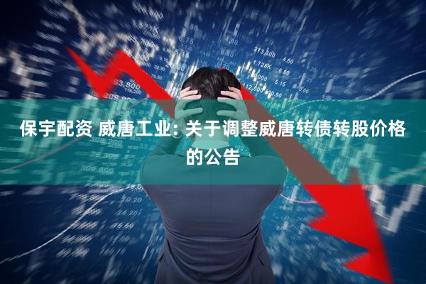 保宇配资 威唐工业: 关于调整威唐转债转股价格的公告
